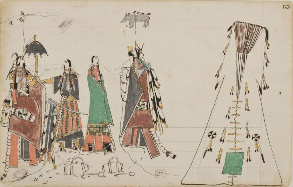 Howling Wolf Ledger Art