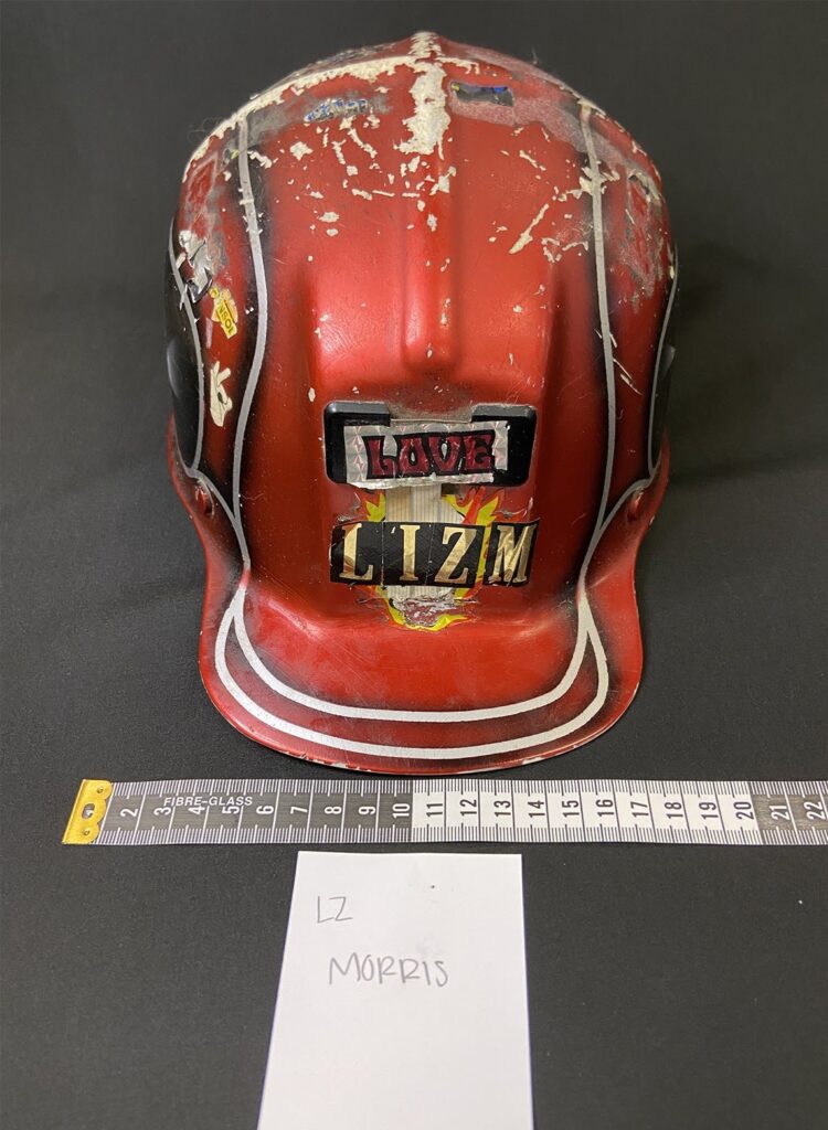Helmet of coal miner Liz "LZ" Morris. Fort Collins Museum of Discovery.